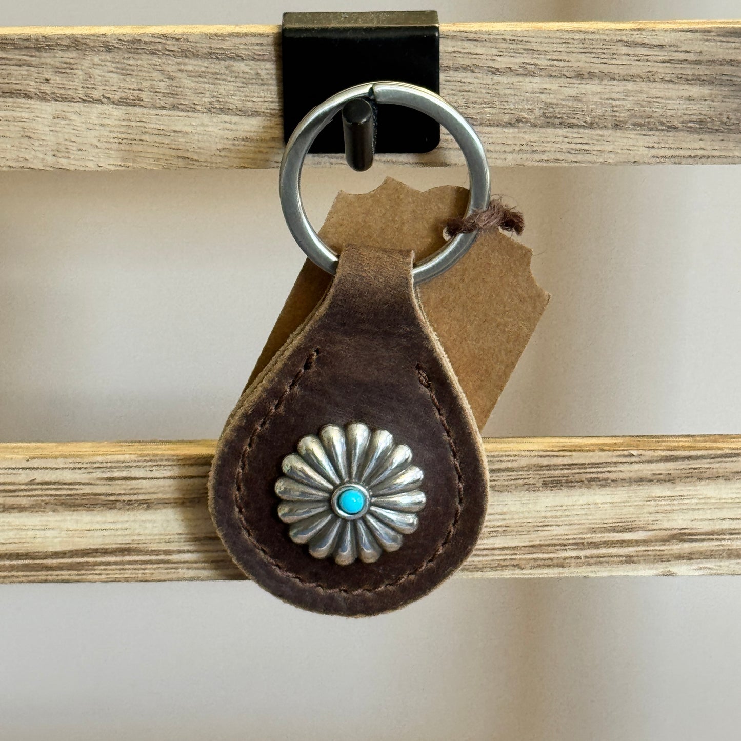 Turquoise Daisy Key Fob - KF8