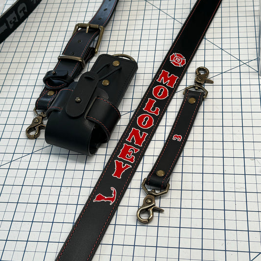 Personalized Radio Strap Set - Stamped, Painted, Stitched