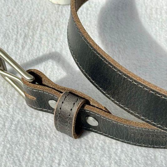 Stonewashed Gray Jeans Belt - 1.5 inch