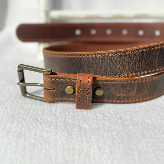 Weathered Brown Jeans Belt - 1.5 inch