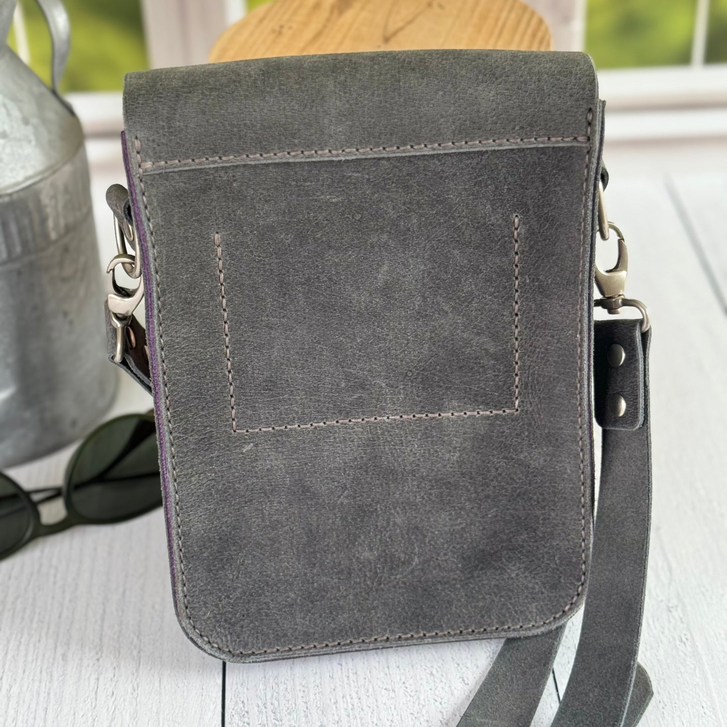 Leather Messenger Crossbody #10678