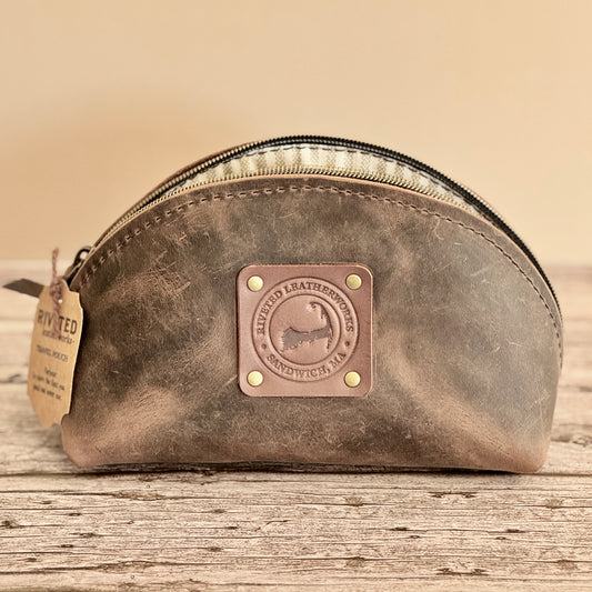 Weathered Brown Leather with Green Stripe Interior - #584