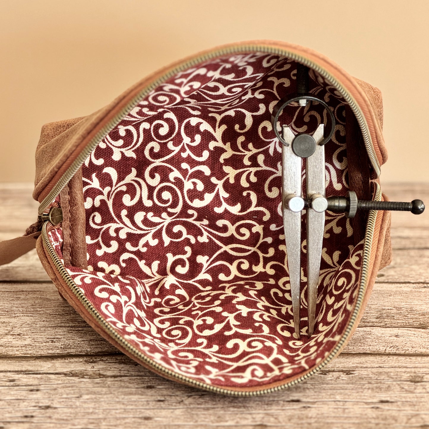 Crazy Horse Brown Leather with Red Swirl Interior - #702