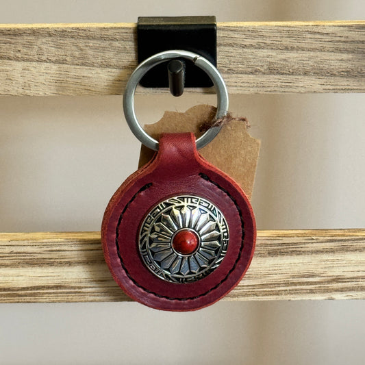 Round Red Flower Key Fob - KF24