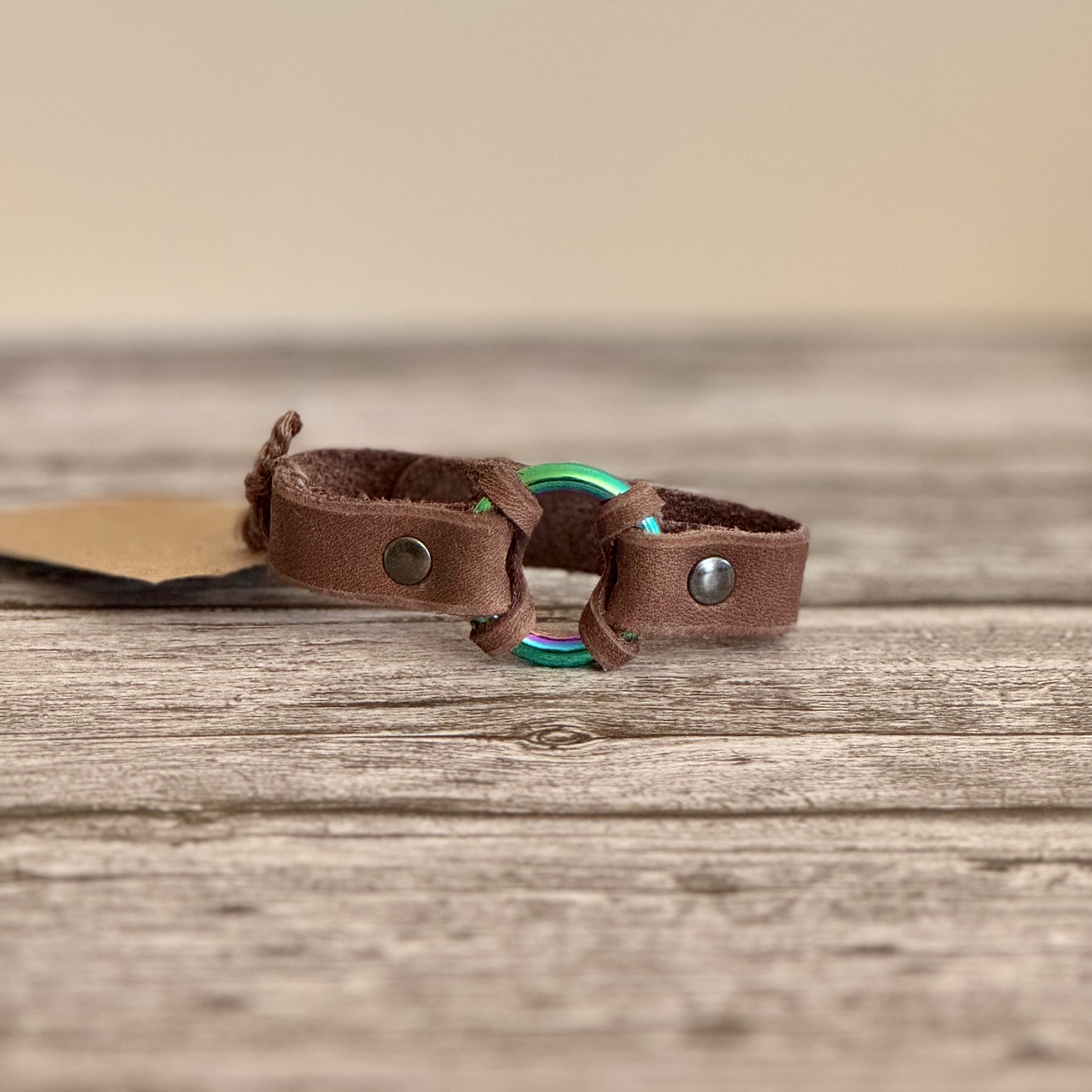 Brown with Iridescent Rainbow Loop - SMALL - HL6