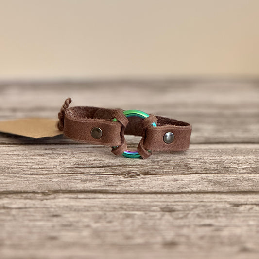Brown with Iridescent Rainbow Loop - SMALL - HL6